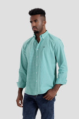 Green Checked  Slim Fit Shirt