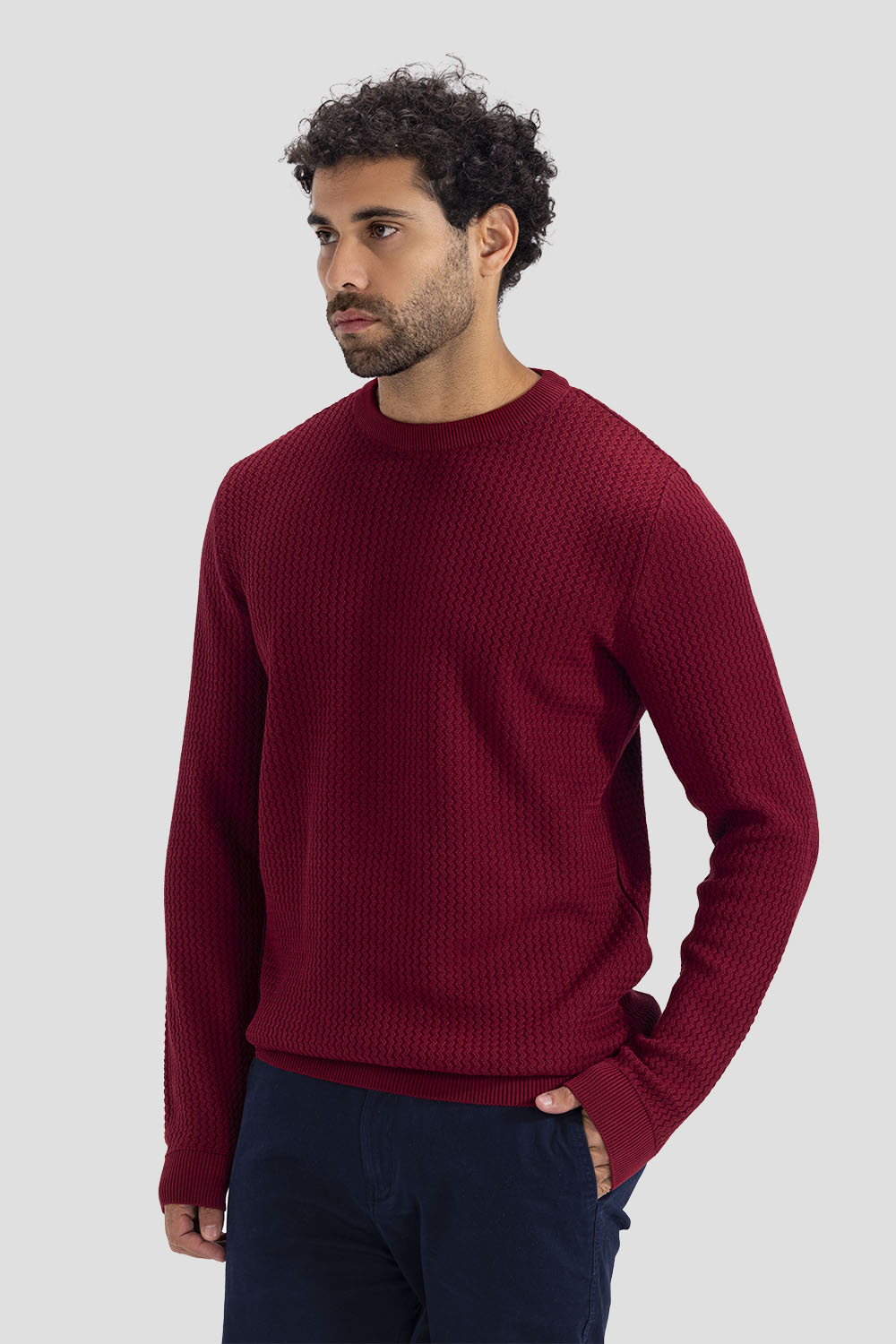 burgundy Crew Neck Pullover