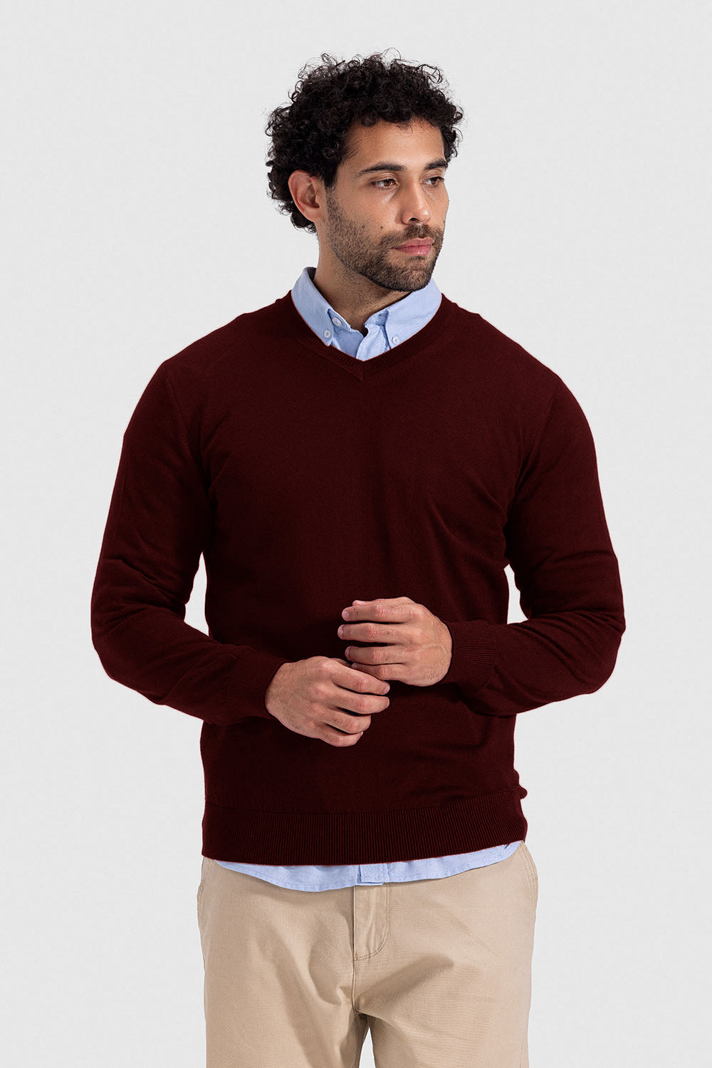 V Neck Slim Fit Pullover