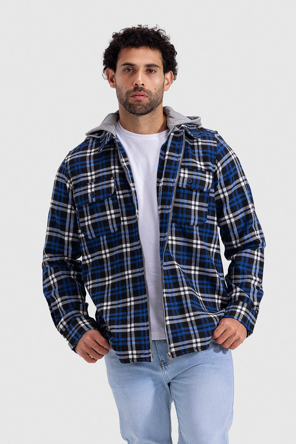 Checked Hoodie Overshirt