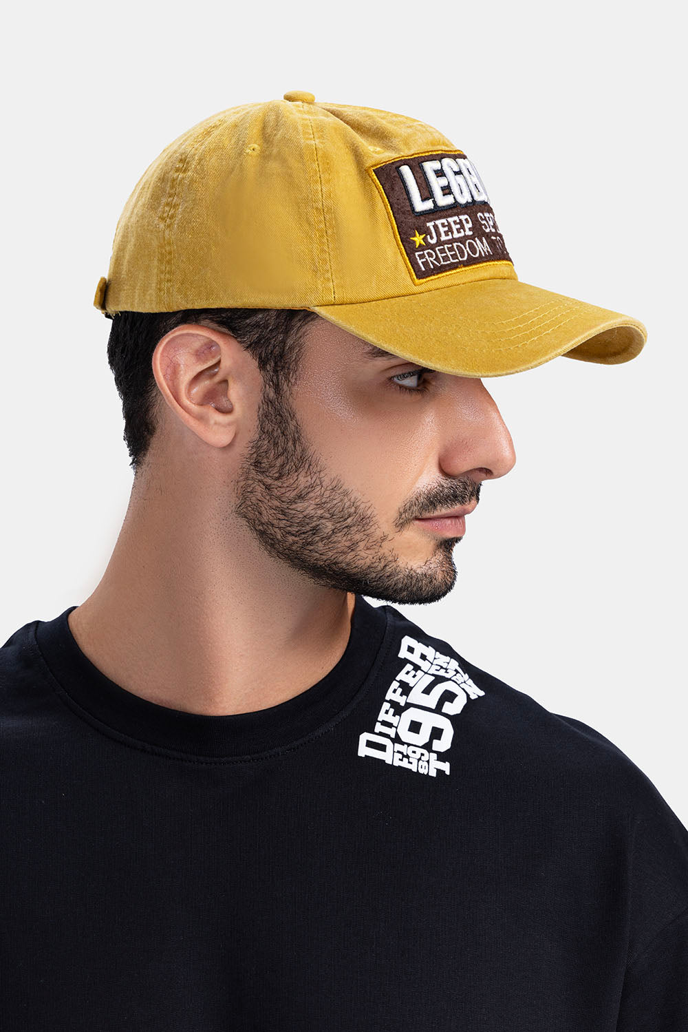 Yellow Sports Printed Cap