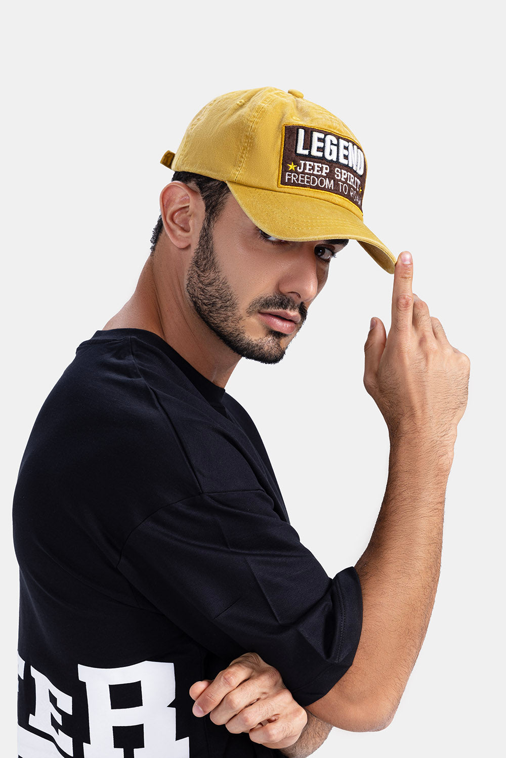 Yellow Sports Printed Cap