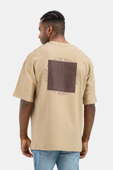 Beige Crew Neck Oversize T-Shirt