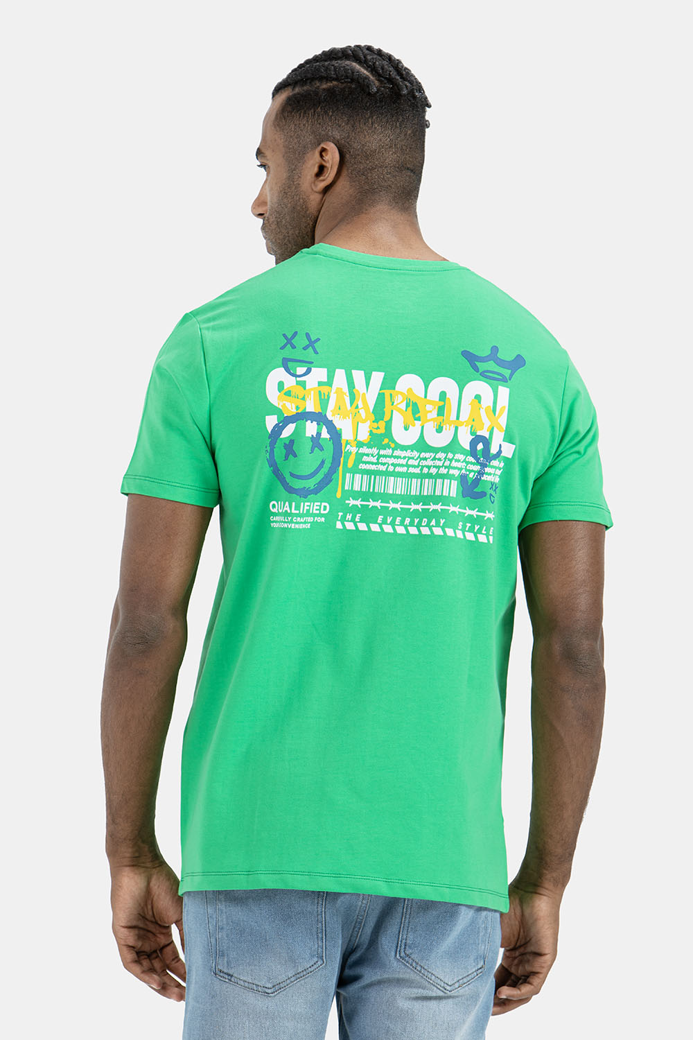 Green Crew Neck Printed T-Shirt