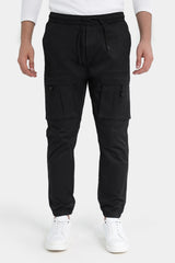 Black Slim Fit Cargo Pants