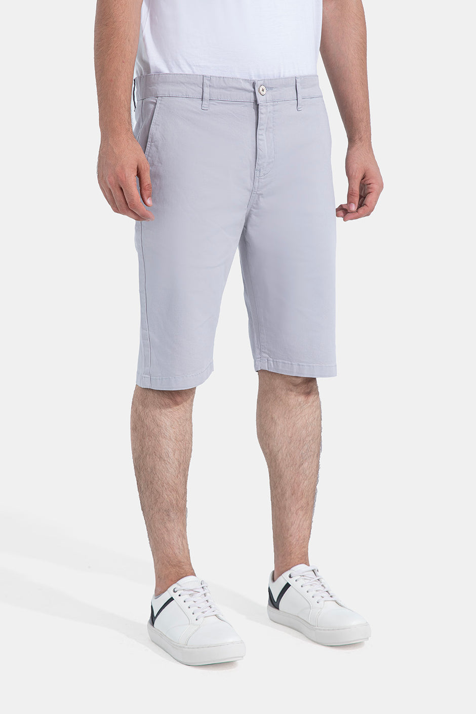 Silver Slim Fit Short