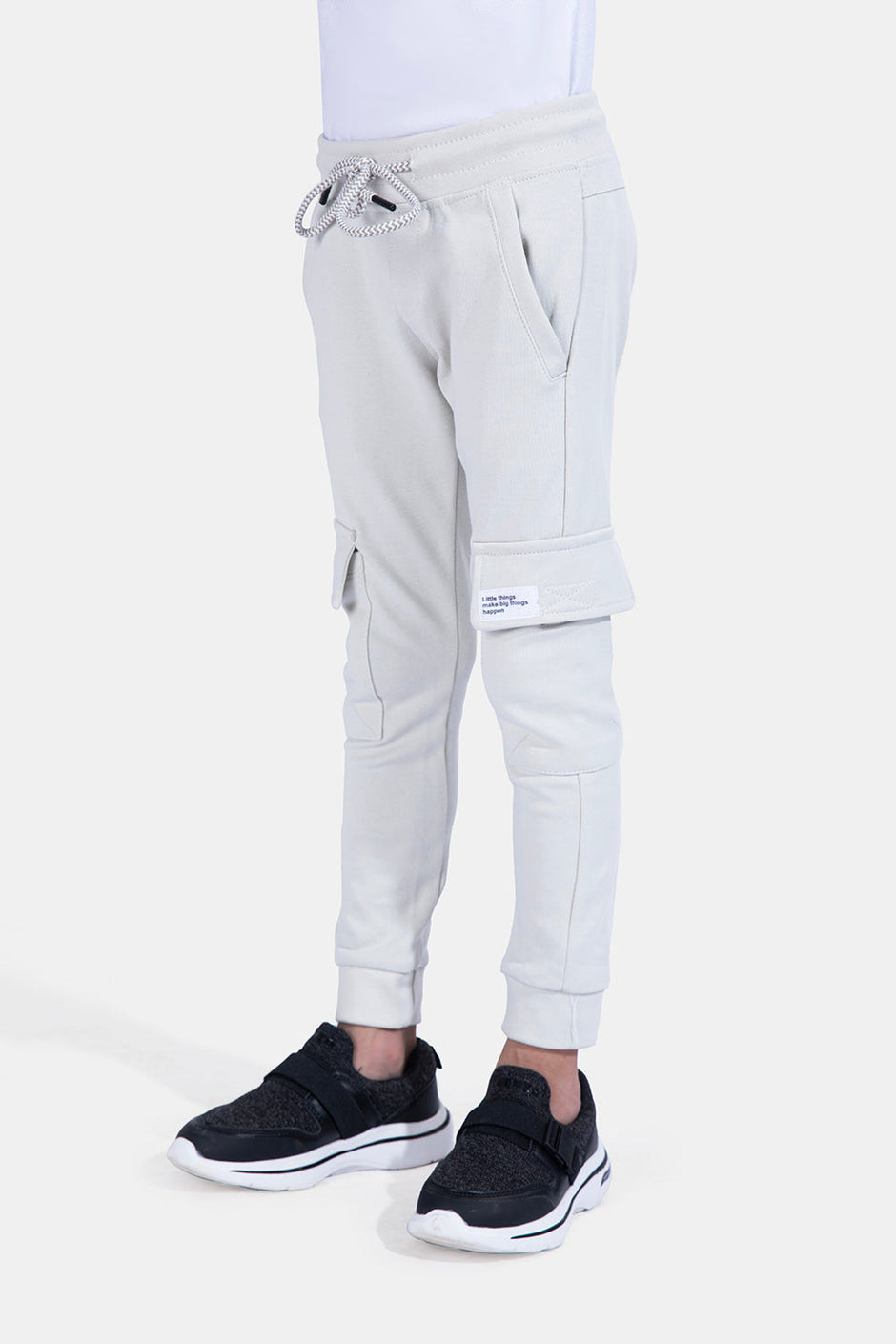 Beige Slim Fit Sweat Pants