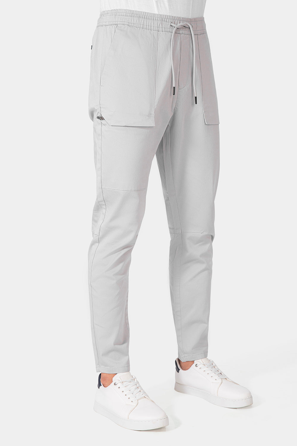 Silver Slim Fit Jogger Pants