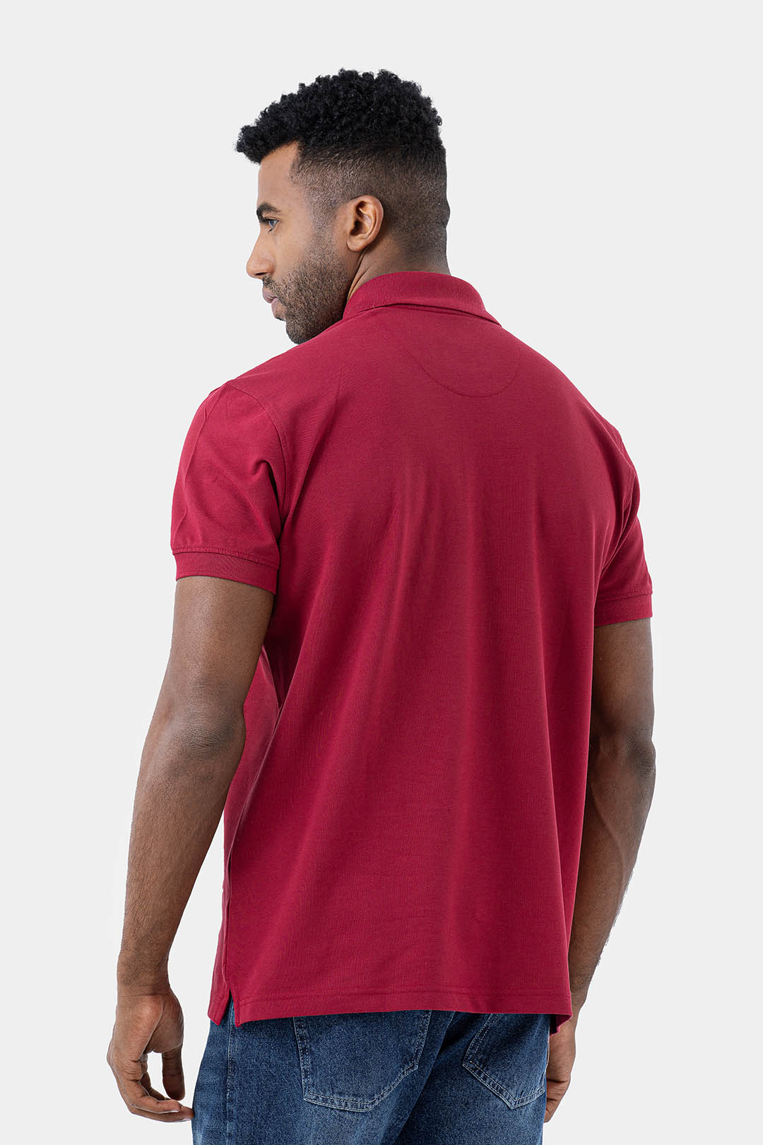 Burgundy Basic Polo Shirt