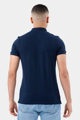 Navy Zipper Polo Shirt