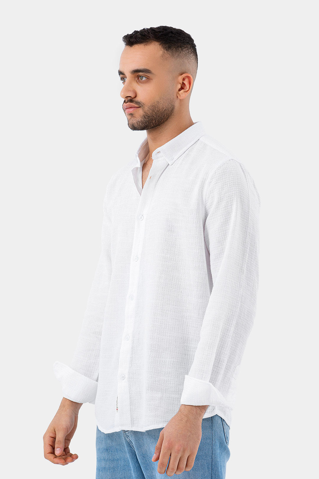 white basic slim fit shirt