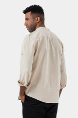 Beige linen Slim Fit Shirt