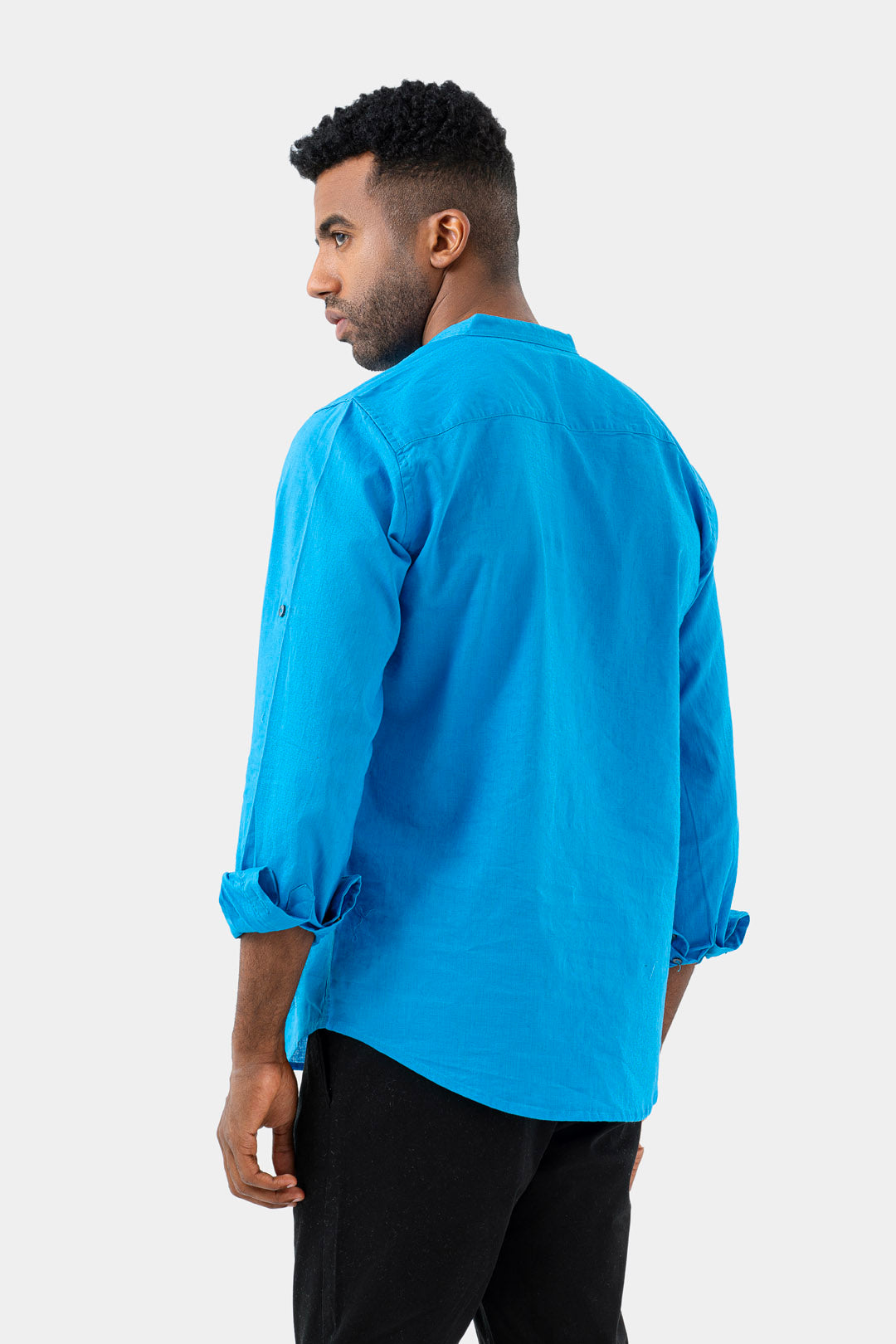 Blue linen Slim Fit Shirt