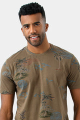 Oily Printed Crew Neck T-Shirt