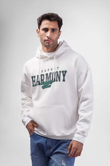 white over size printed hoodie sweatshirt