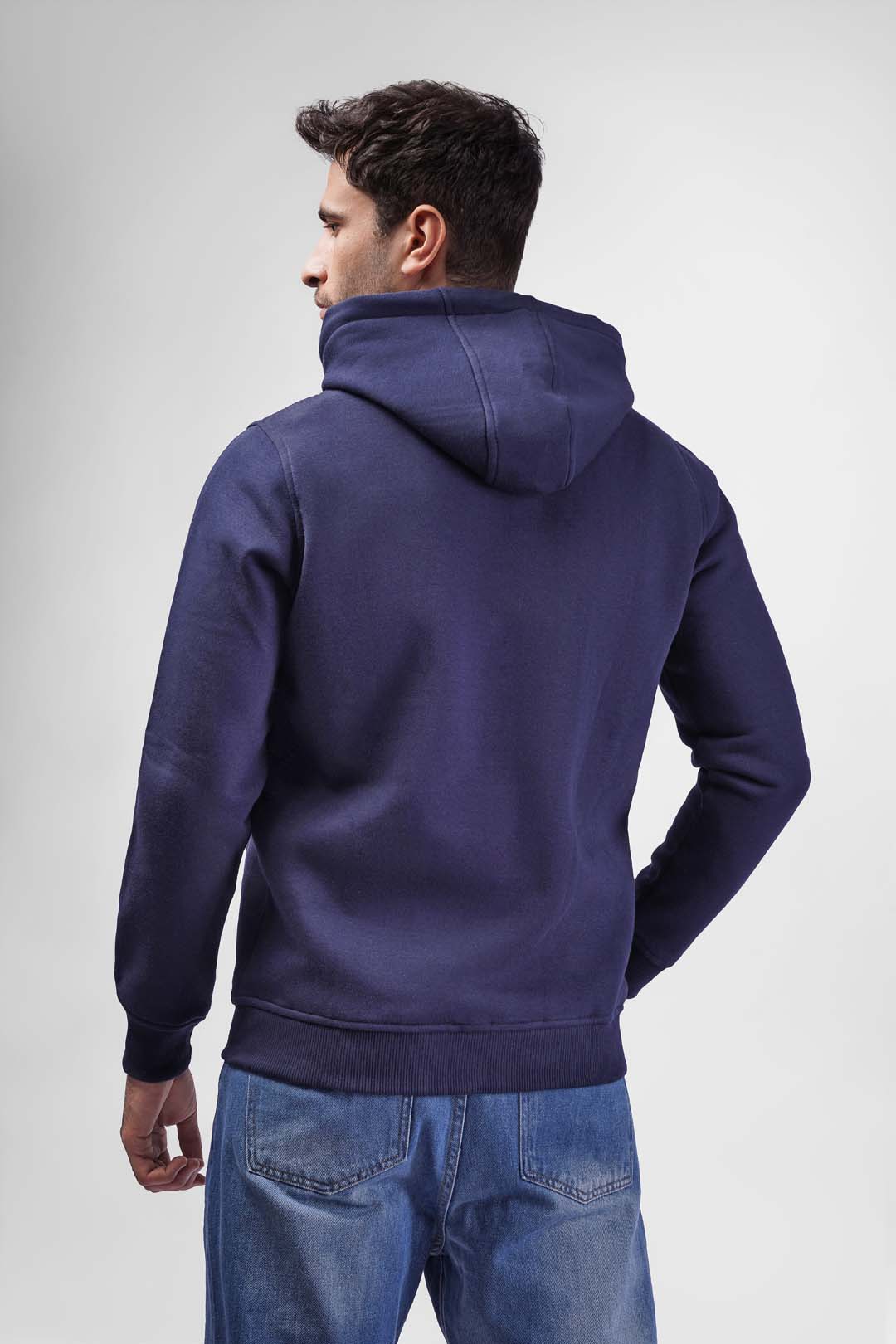 navy Basic Hoodie Sweatshirt