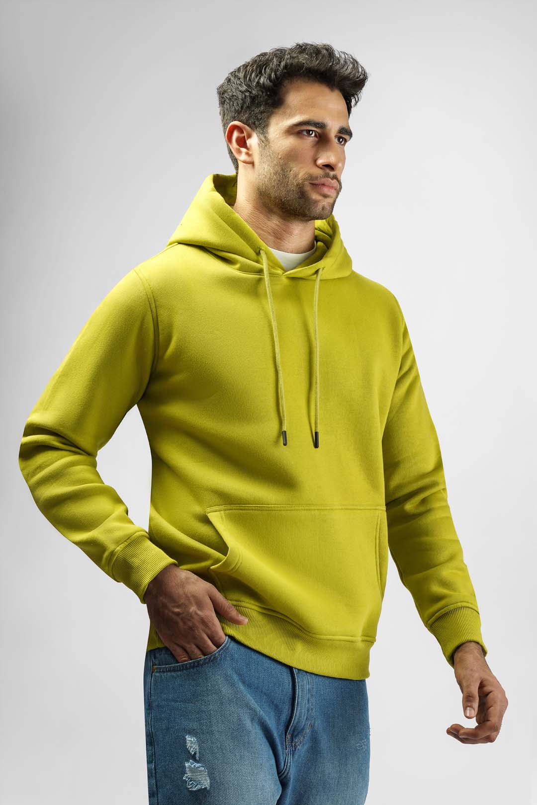 Light green Basic Hoodie Sweatshirt