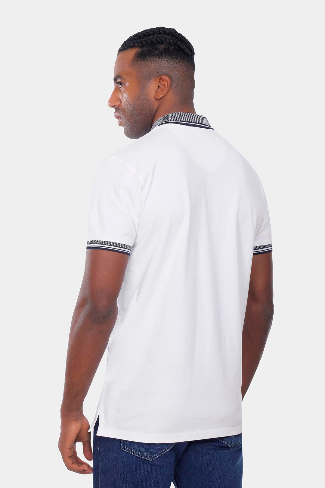 white zipper polo shirt