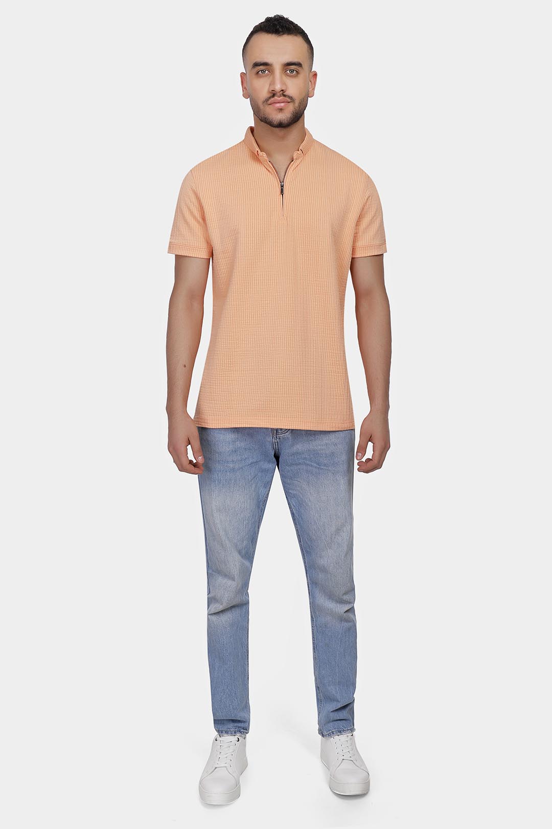 simon zipper polo shirt