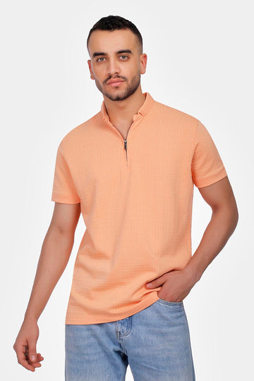 simon zipper polo shirt