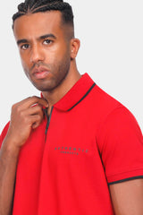 Red Zipper Polo Shirt