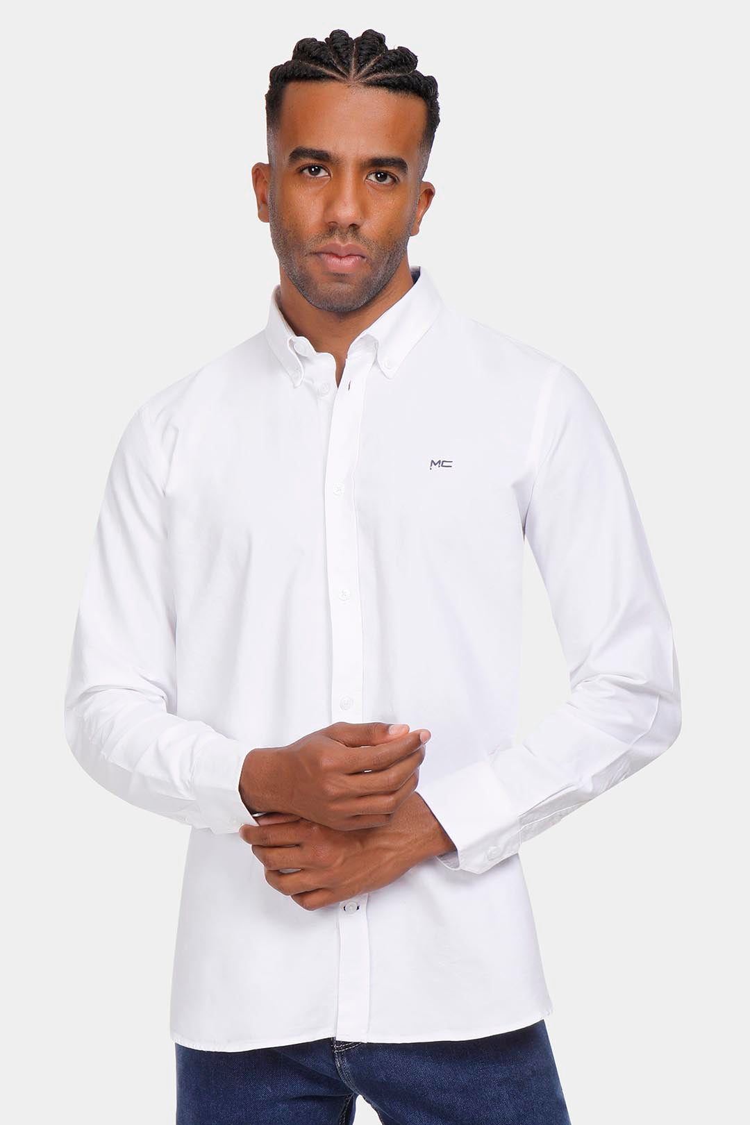 white soft oxford slim fit shirt