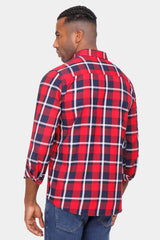 red checked slim fit shirt