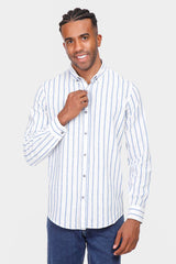 blue striped slim fit shirt