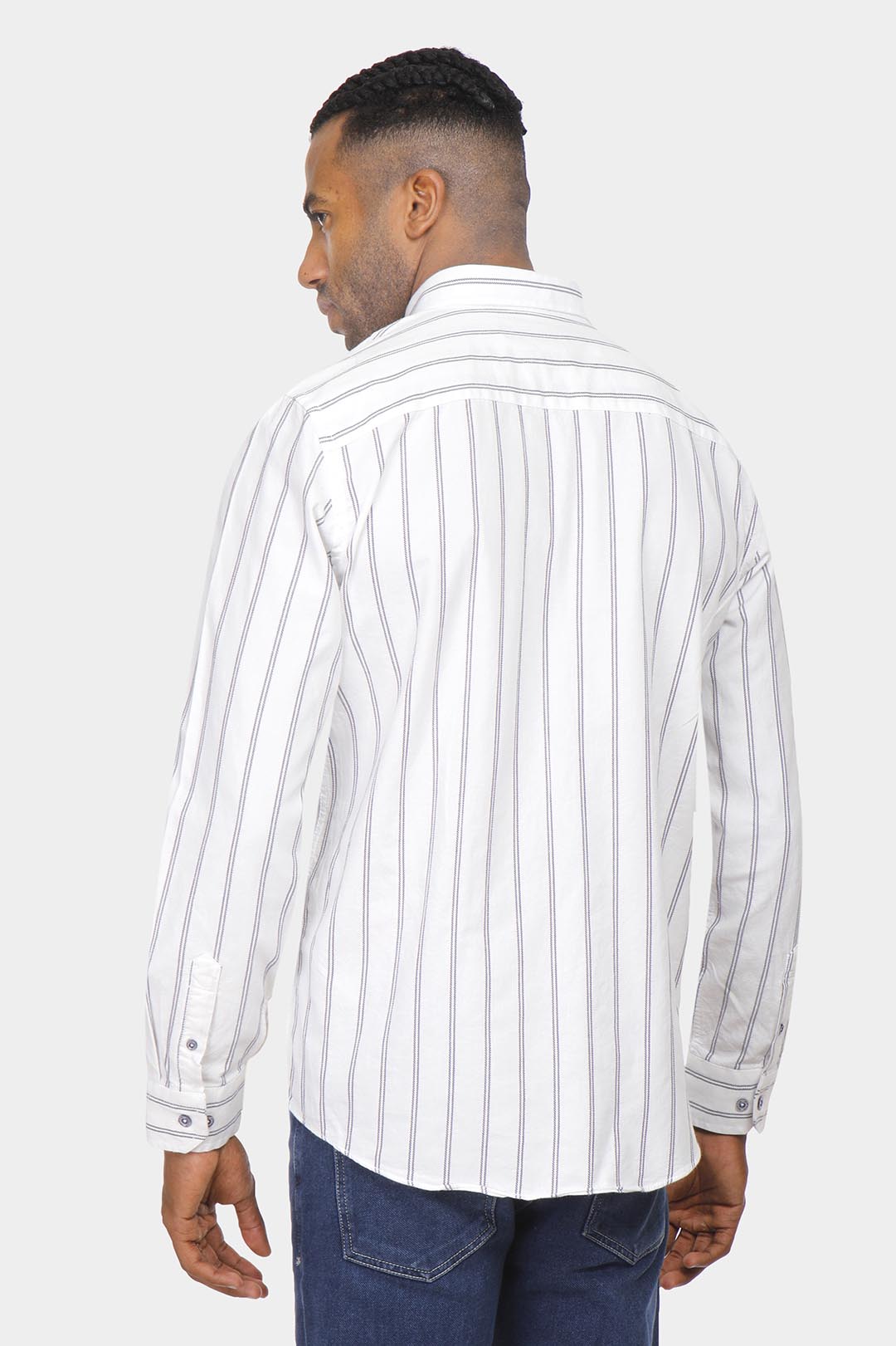 white striped slim fit shirt