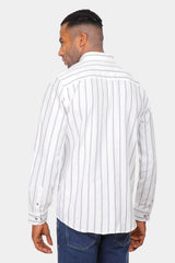 white striped slim fit shirt