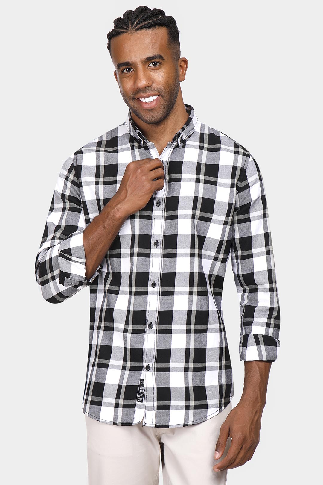 Black Checked Slim Fit Shirt