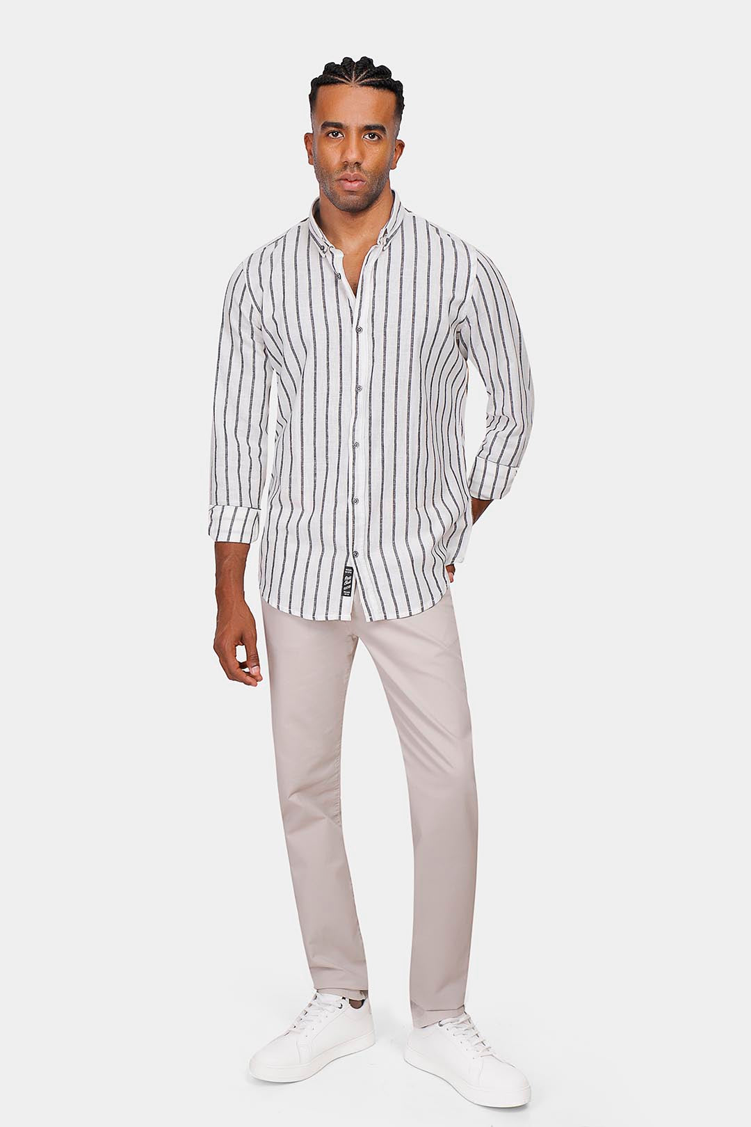 Black Striped Slim Fit Shirt