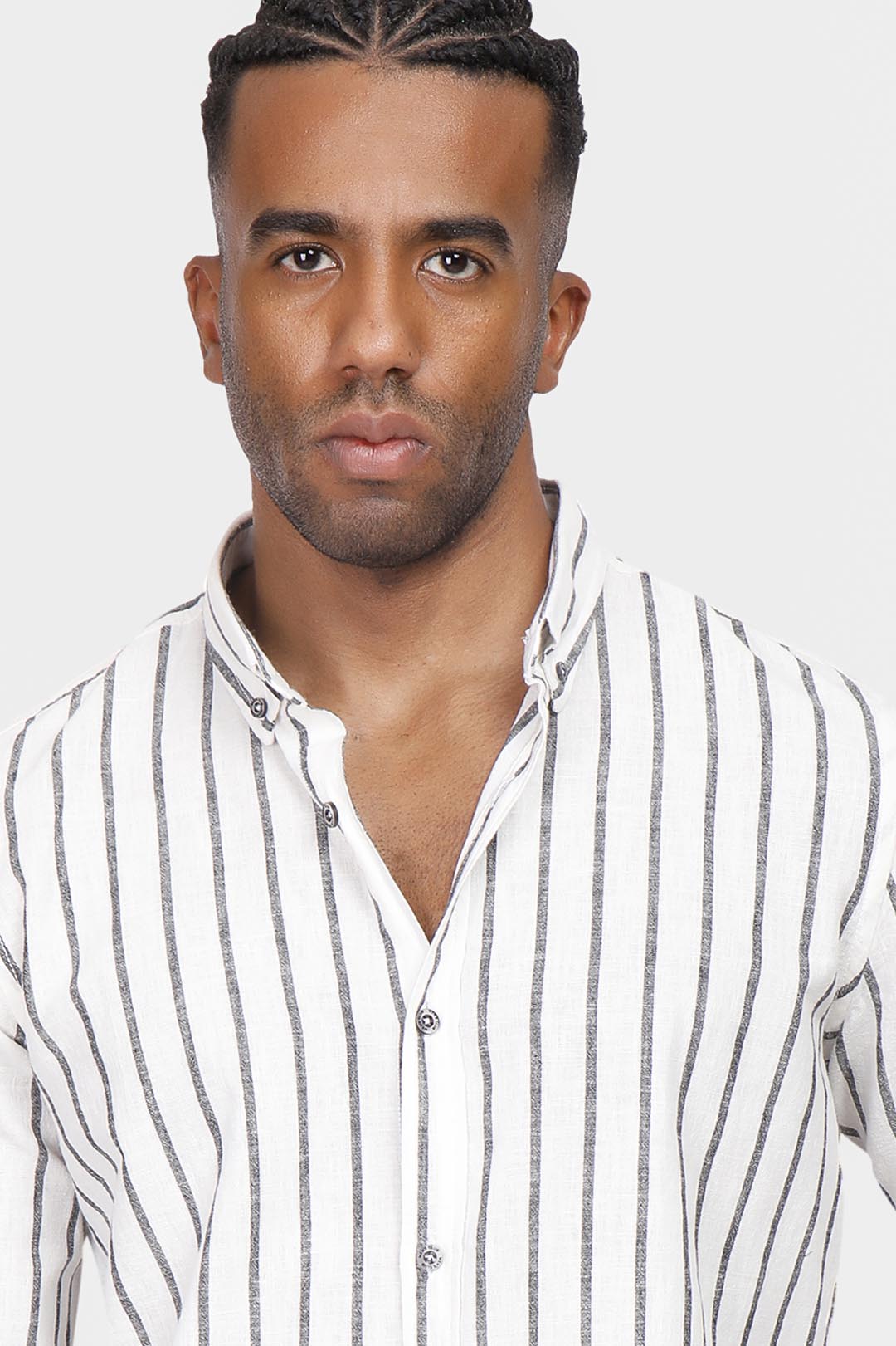 Black Striped Slim Fit Shirt