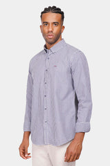 Navy Checked Slim Fit Shirt