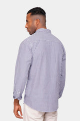 Navy Checked Slim Fit Shirt