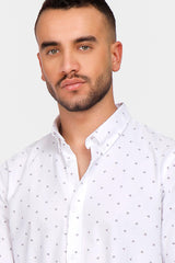 White Patterned Slim Fit Shirt