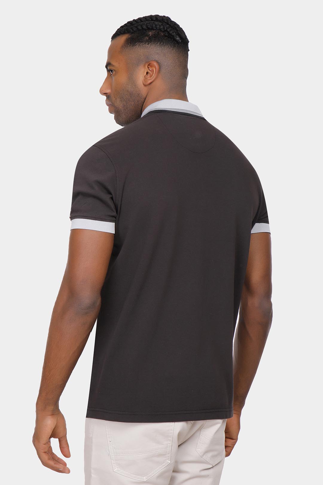 black basic polo shirt