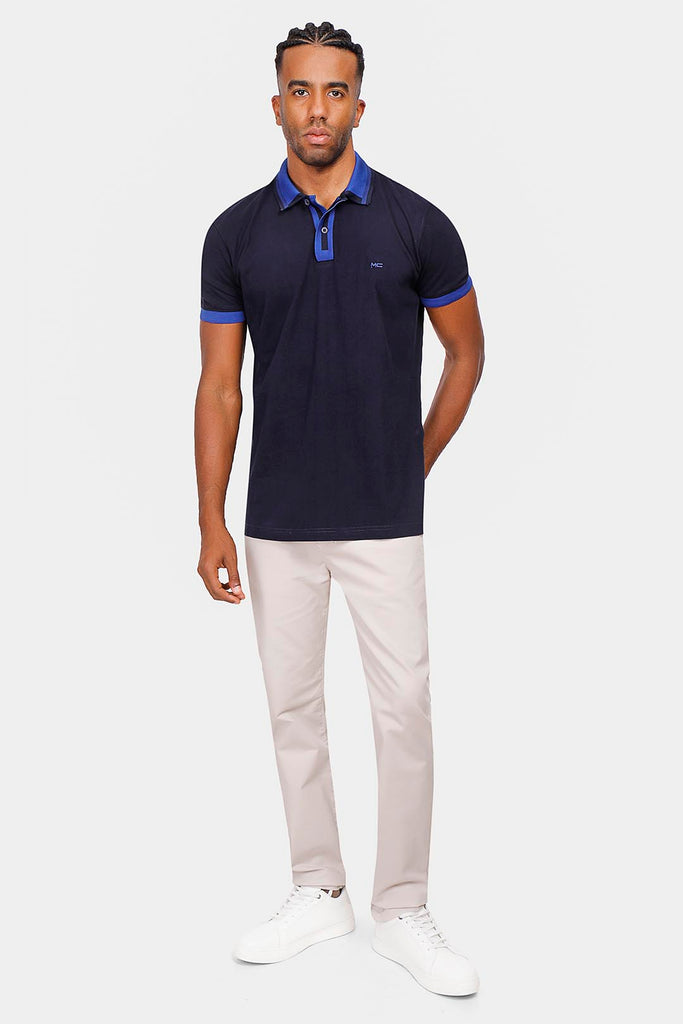 navy polo shirt