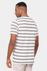 off-white striped crew neck t-shirt