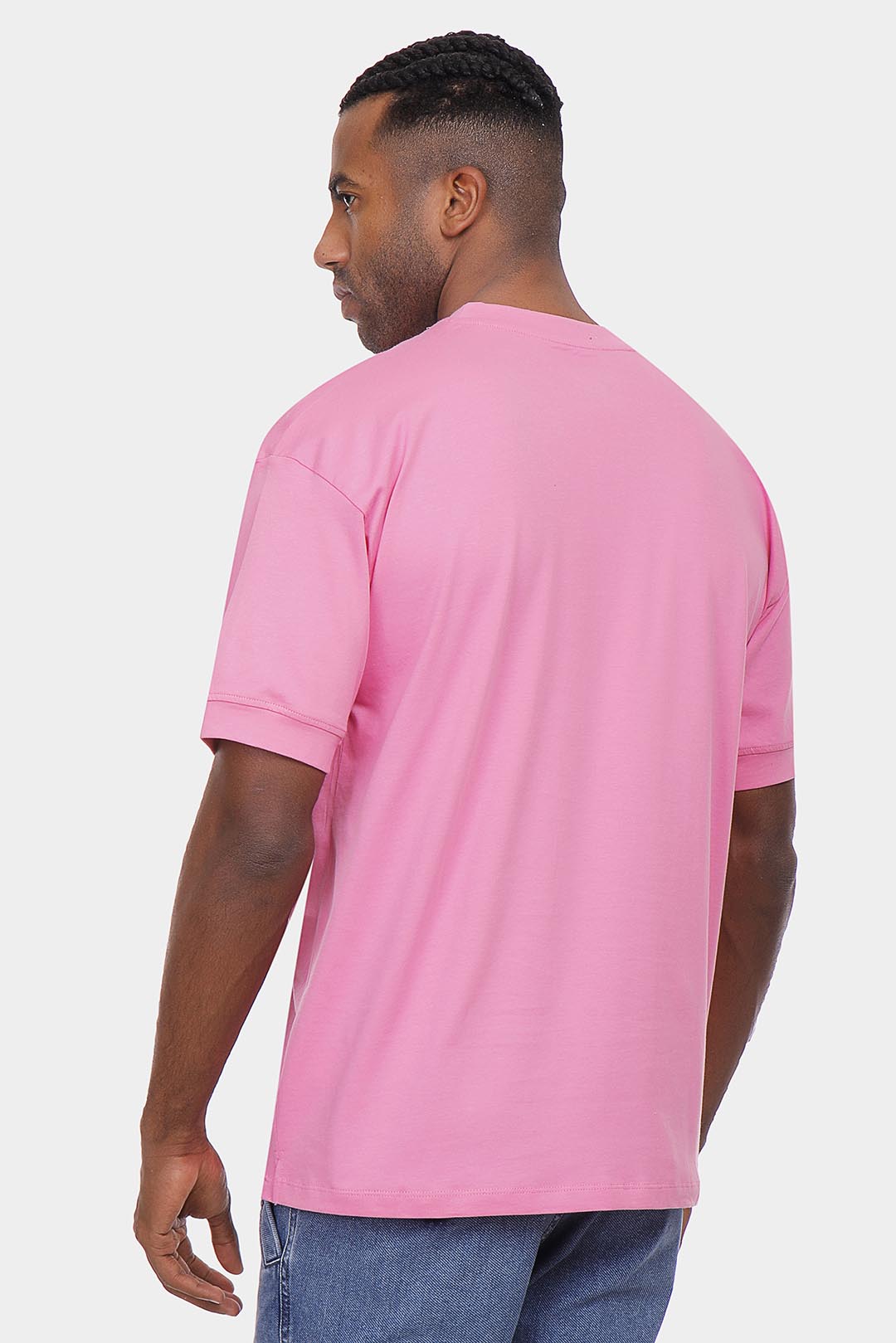 pink printed crew neck over size t-shirt