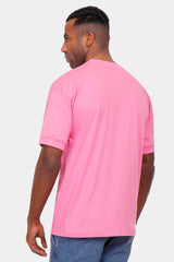 pink printed crew neck over size t-shirt