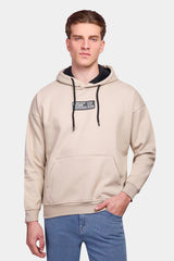 Beige Over Size Hoodie Sweatshirt