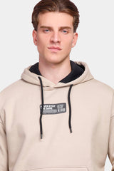 Beige Over Size Hoodie Sweatshirt