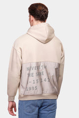 Beige Over Size Hoodie Sweatshirt