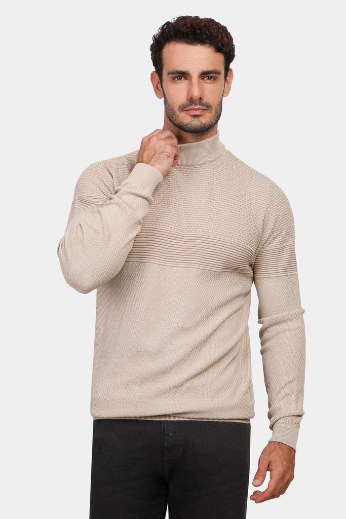 Beige Crew Neck Pullover