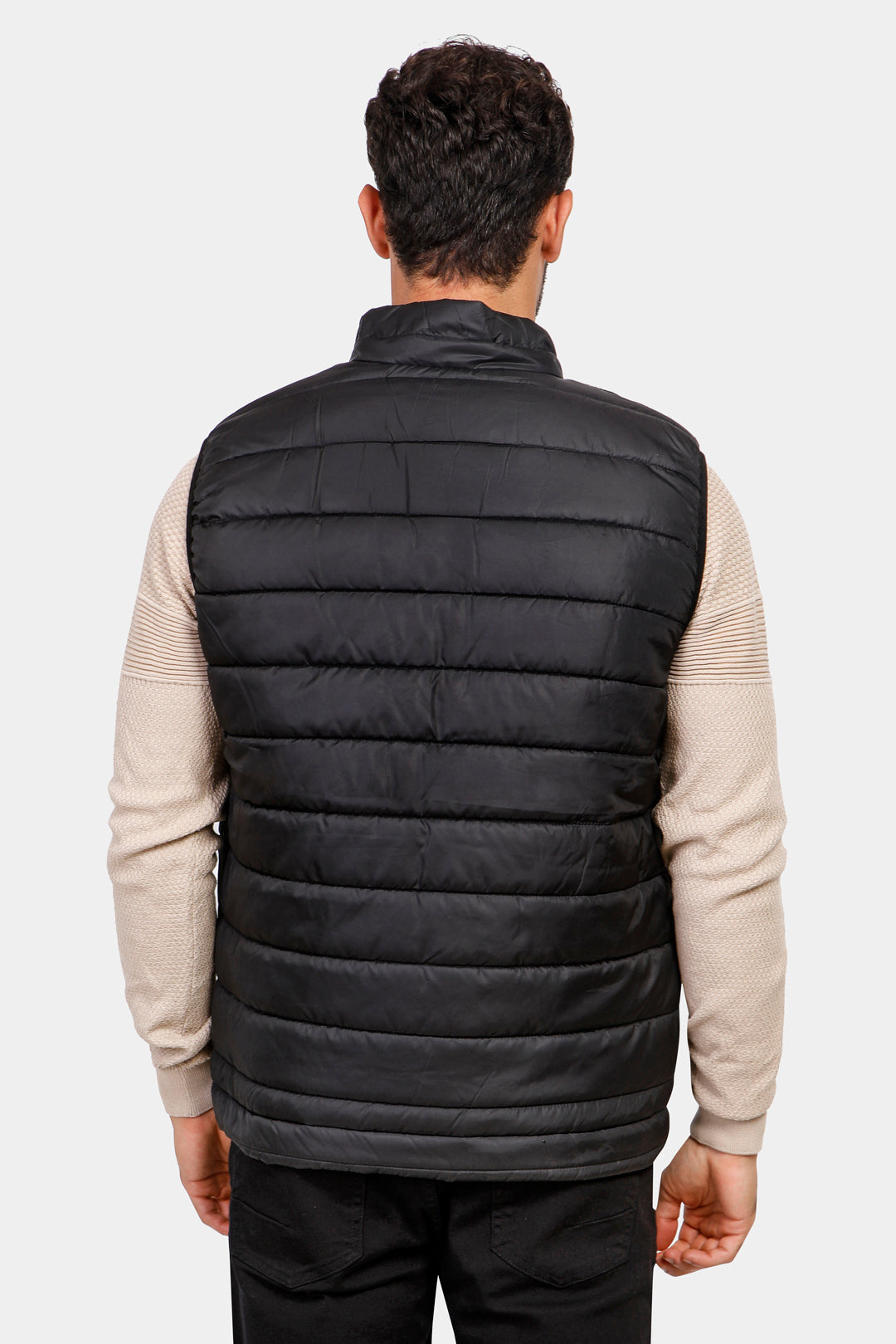 Black Slim Fit Casual Vest