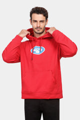 Red Printed Over Size Hoodie Sweatshirt