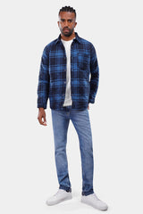 Navy Checked Overshirt