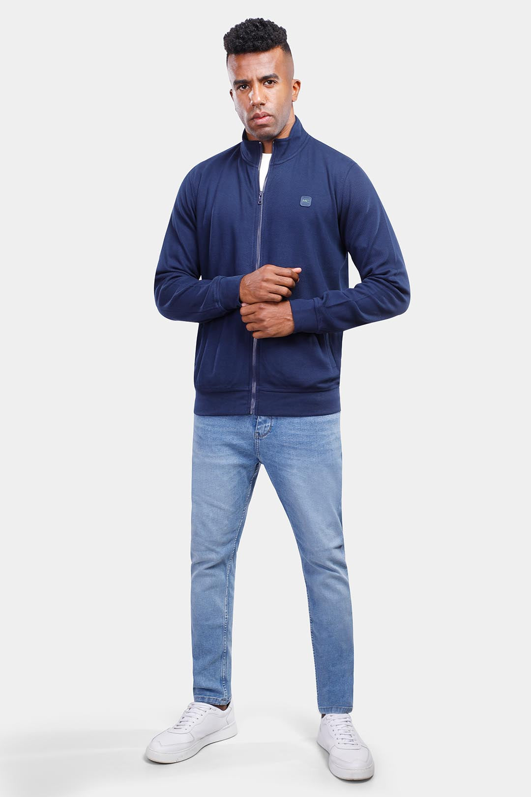 Navy Full Zipper Sweatshirt