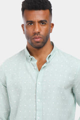 Mint Patterned Slim Fit Shirt